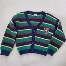 Load image into Gallery viewer, Vintage Striped Knit Cardigan 3t
