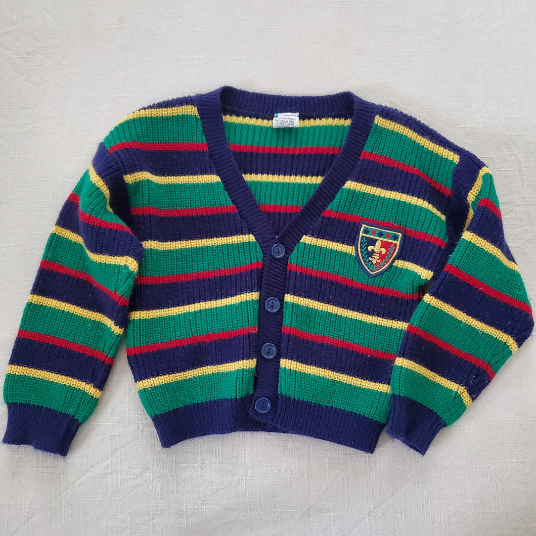 Vintage Striped Knit Cardigan 3t