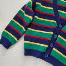 Load image into Gallery viewer, Vintage Striped Knit Cardigan 3t
