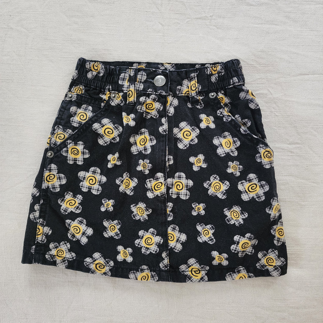 Vintage Daisy Floral Jean Skirt 4t