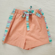 Load image into Gallery viewer, Vintage Peach Striped Belt Shorts kids 8/10
