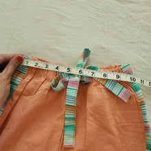 Load image into Gallery viewer, Vintage Peach Striped Belt Shorts kids 8/10
