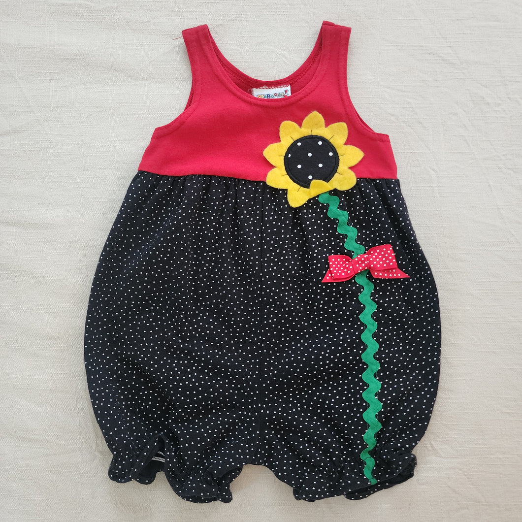 Vintage Sunflower Bubble Romper 2t/3t