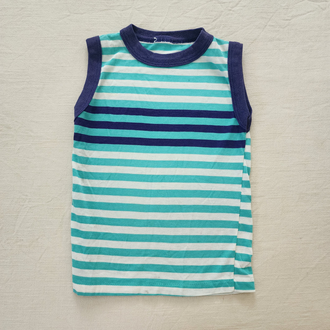 Vintage Striped Aqua Tank Top 4t/5t