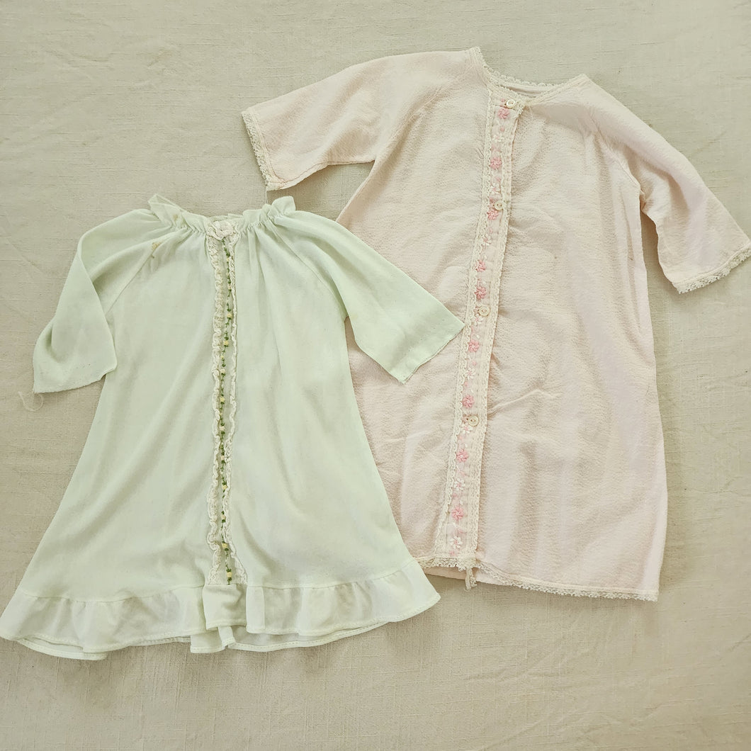 Vintage Pink & Green Nightgowns Bundle 0-6 months