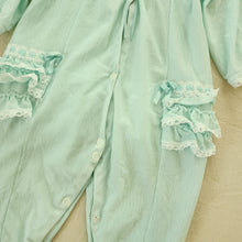 Load image into Gallery viewer, Vintage Mint Blue Ruffle Bum Pajamas 9-12 months
