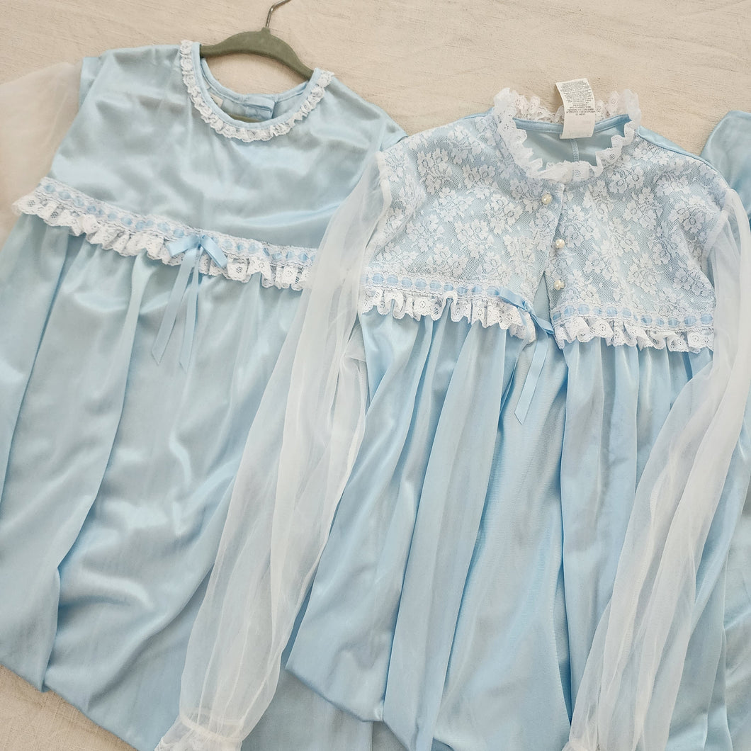 Vintage Her Majesty Silky Nightgown & Robe kids 12/14