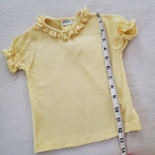 Load image into Gallery viewer, Vintage 70s Yellow Ruffle Top 2t/3t
