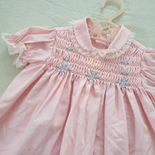 Load image into Gallery viewer, Vintage Pink Smocked Dress 12 months
