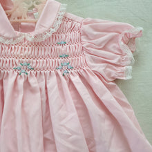 Load image into Gallery viewer, Vintage Pink Smocked Dress 12 months
