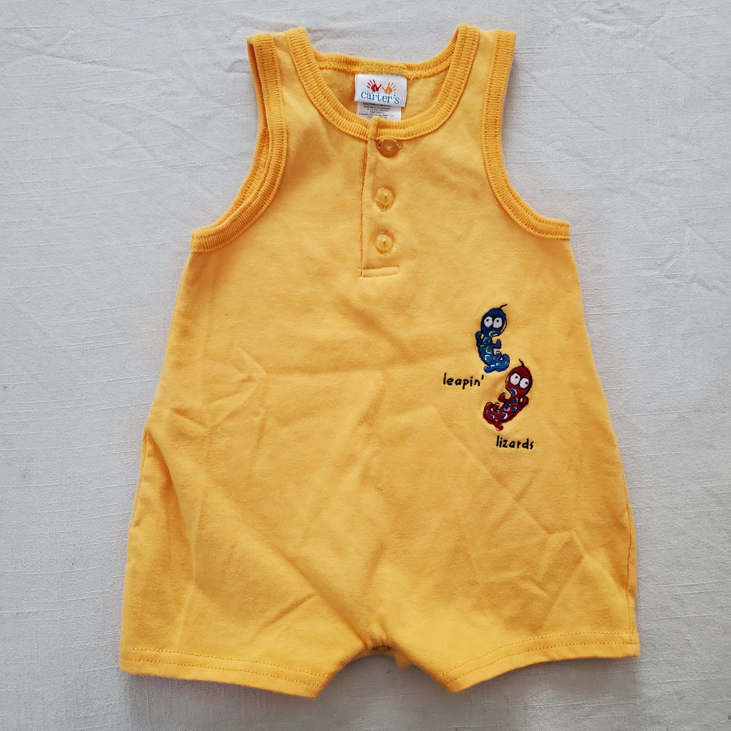 Vintage Lizards Yellow Romper 3-6 months