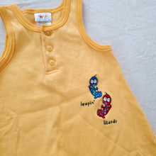 Load image into Gallery viewer, Vintage Lizards Yellow Romper 3-6 months
