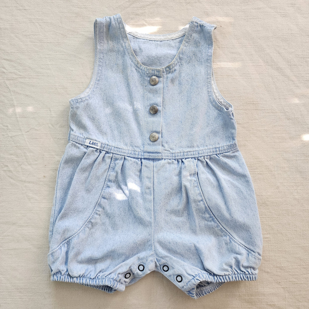 Vintage Lee Light Wash Denim Romper 12-18 months