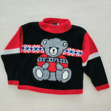 Load image into Gallery viewer, Vintage Winter Bear Knit Sweater 2t
