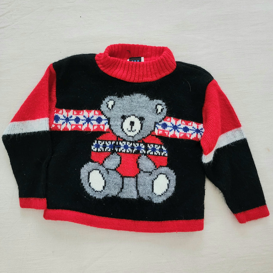 Vintage Winter Bear Knit Sweater 2t