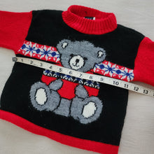 Load image into Gallery viewer, Vintage Winter Bear Knit Sweater 2t
