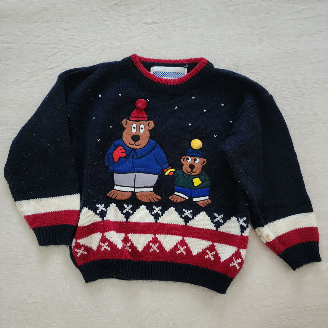 Vintage Winter Bears Knit Sweater 4t