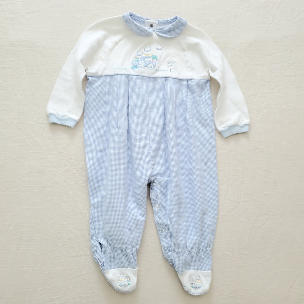 Vintage Bear Train Footed PJs 9-12 months