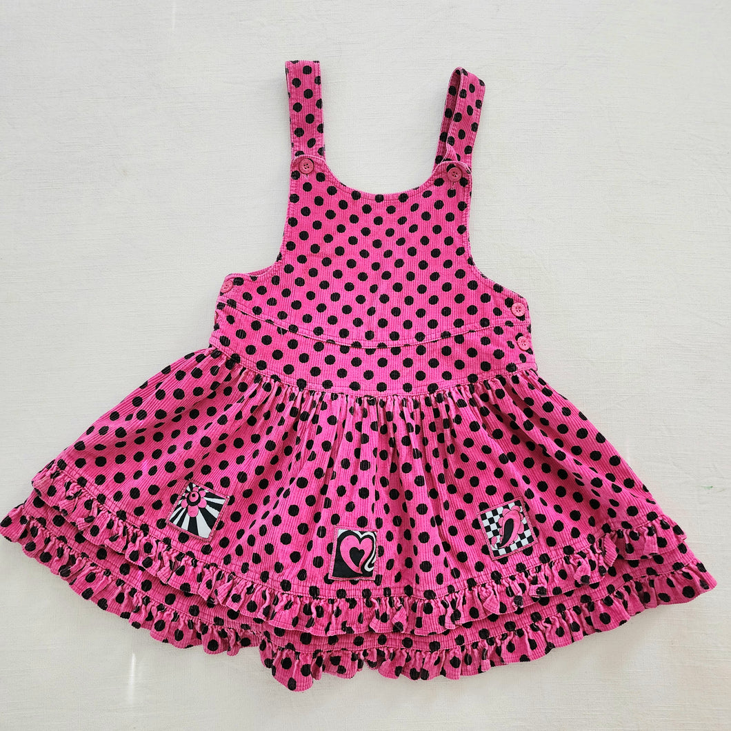 Vintage Pink/Black Polka Dot Dress kids 6