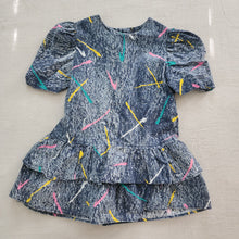 Load image into Gallery viewer, Vintage 80s Paint Splatter Ruffle Dress 4t
