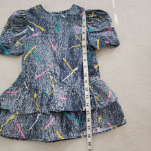 Load image into Gallery viewer, Vintage 80s Paint Splatter Ruffle Dress 4t
