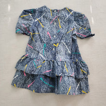 Load image into Gallery viewer, Vintage 80s Paint Splatter Ruffle Dress 4t
