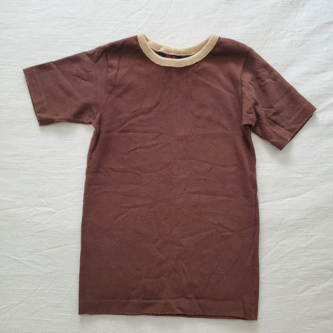 Vintage Brown Ringer Neck Tee 5t *flaw