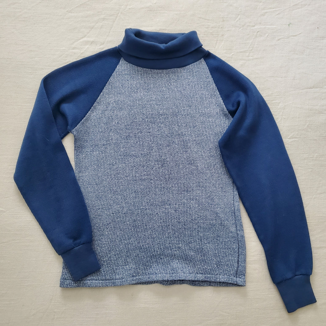 Vintage 70s Sears Blue Turtleneck kids 8