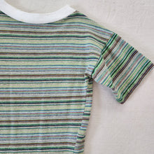 Load image into Gallery viewer, Vintage Green Neutral Striped Shirt 5t/6
