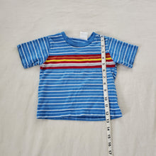 Load image into Gallery viewer, Vintage Blue Chest Striped Tee 2t
