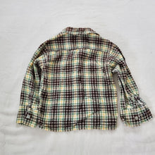 Load image into Gallery viewer, Vintage Green/Neutral Plaid Buttondown Shirt 4t
