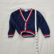 Load image into Gallery viewer, Vintage Navy Cable Knit Cardigan 3t
