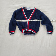 Load image into Gallery viewer, Vintage Navy Cable Knit Cardigan 3t
