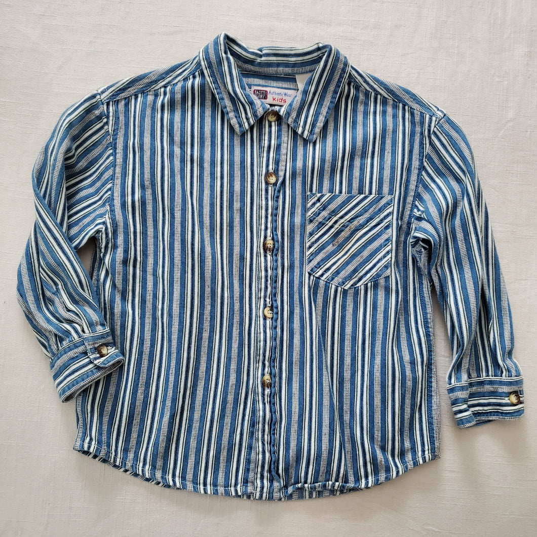 Vintage Denim Striped Buttondown Shirt 4t