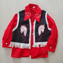 Load image into Gallery viewer, Vintage 70s Horse Vest/Shirt Set 3t
