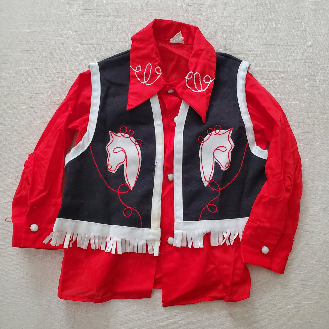 Vintage 70s Horse Vest/Shirt Set 3t