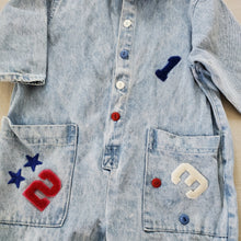 Load image into Gallery viewer, Vintage 123 Denim Bodysuit 3t
