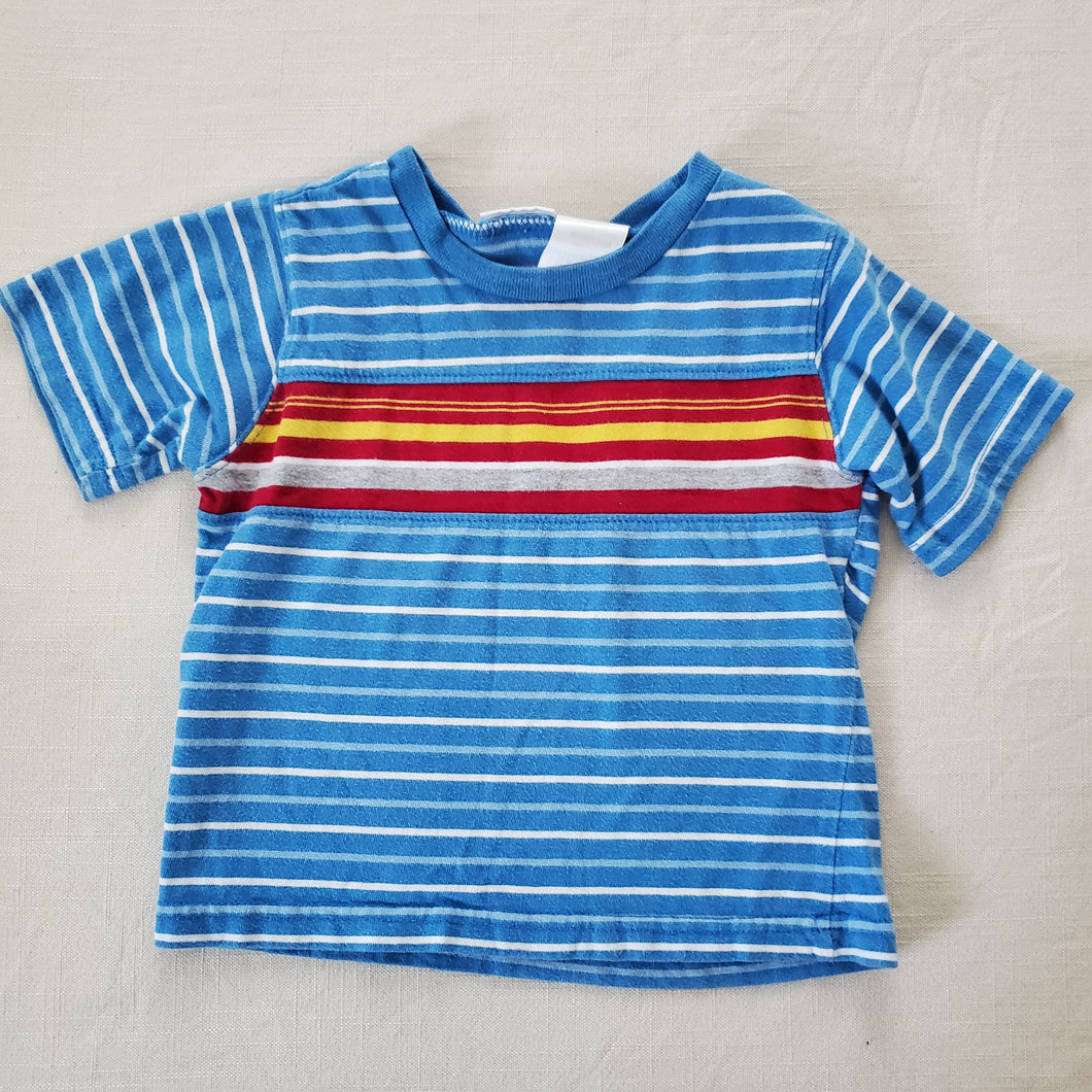 Vintage Blue Chest Striped Tee 2t