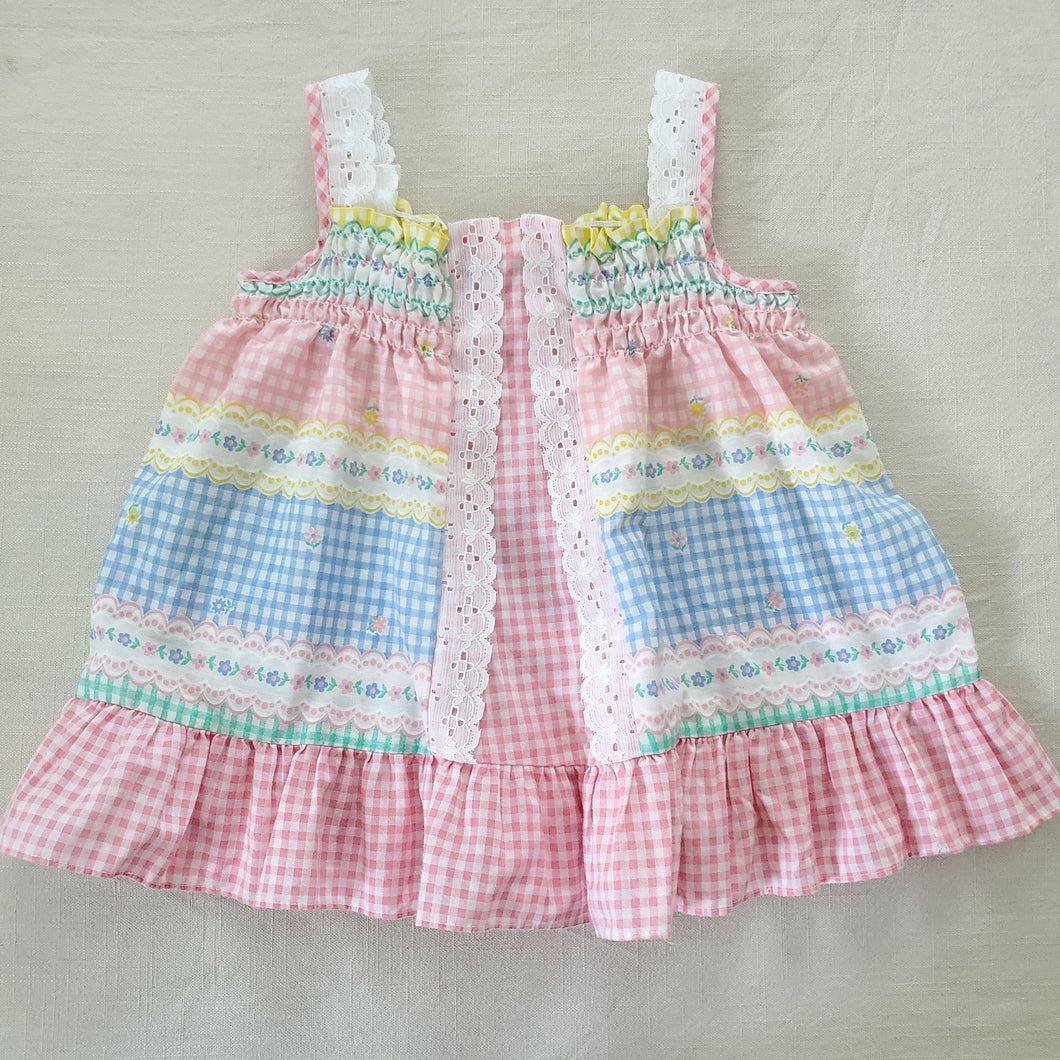 Vintage 70s Gingham Flowy Top 4t