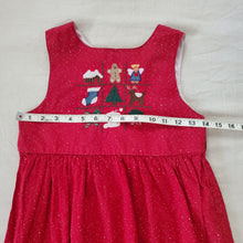 Load image into Gallery viewer, Vintage Christmas Applique Dress kids 6/7
