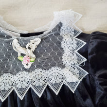 Load image into Gallery viewer, Vintage Black Velvet Dress 2t
