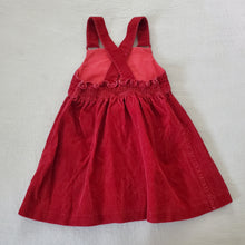 Load image into Gallery viewer, Vintage Velvet Quilted Red Dress 3t/4t
