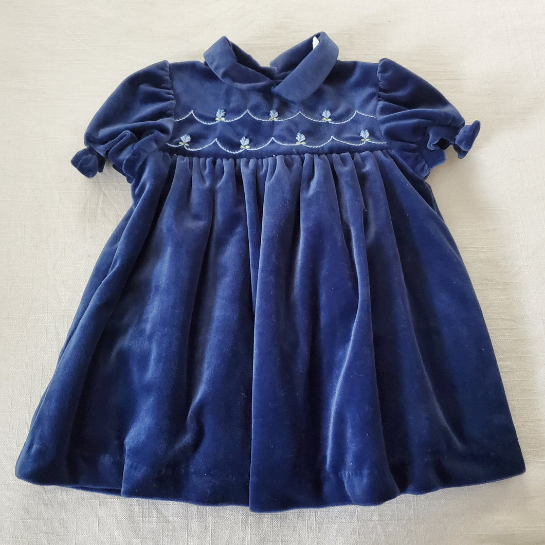 Vintage Velvet Sapphire Dress 18 months/2t