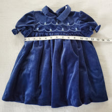 Load image into Gallery viewer, Vintage Velvet Sapphire Dress 18 months/2t
