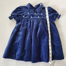 Load image into Gallery viewer, Vintage Velvet Sapphire Dress 18 months/2t
