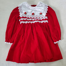 Load image into Gallery viewer, Vintage Evy Red Velvet Dress 4t
