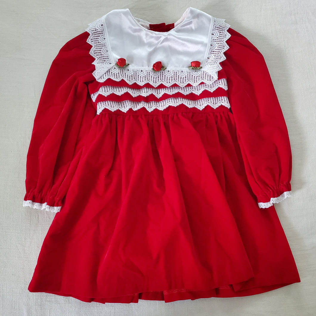 Vintage Evy Red Velvet Dress 4t