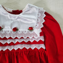 Load image into Gallery viewer, Vintage Evy Red Velvet Dress 4t
