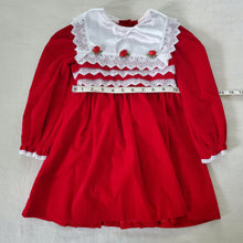 Load image into Gallery viewer, Vintage Evy Red Velvet Dress 4t
