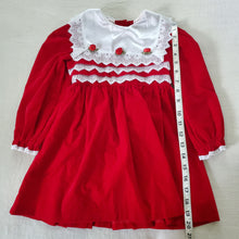 Load image into Gallery viewer, Vintage Evy Red Velvet Dress 4t
